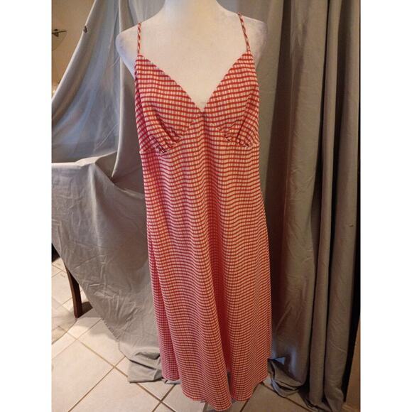 Mango Dresses & Skirts - Mango Red And White Gingham Dress Fit And Flare Tie Back Sz 1XL